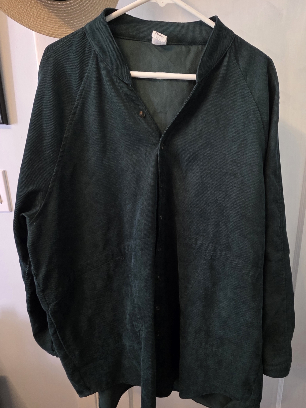 Relaxed Button-Front Tunic in Forest Green